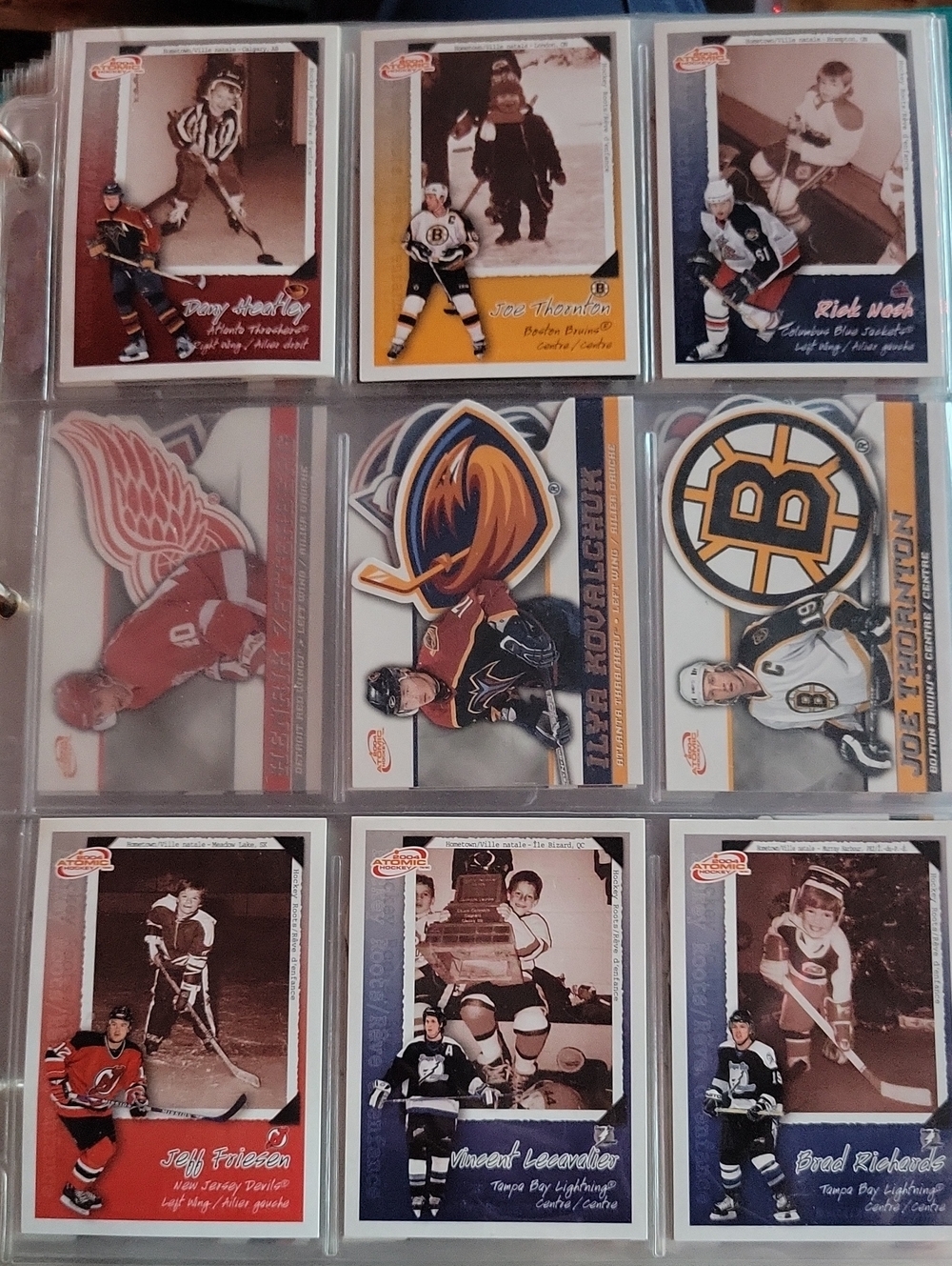 2004 McDonalds Atomic Hockey Trading Cards In Clear Pages– Multi-Color